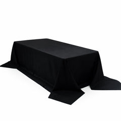 Black Polyester Rectangular King Tablecloth – 108" x 156" Extra-Wide, Wrinkle-Resistant Banquet Linen for Catering, Events & 8ft Tables