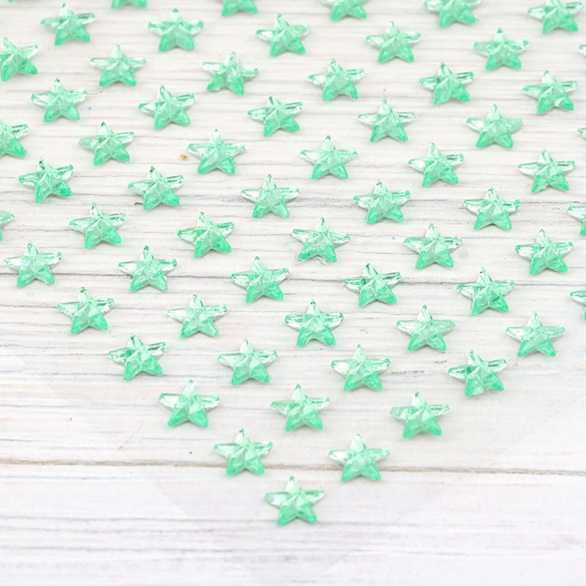 600 Pcs Apple Green Star Shape Stick-On Diamond Rhinestone Stickers, DIY Self Adhesive Craft Gems