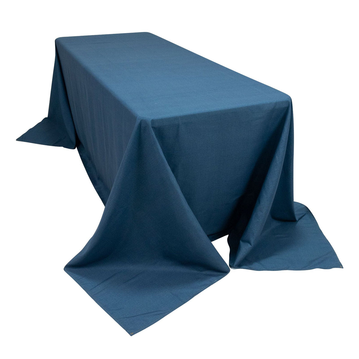 90x132" Polyester Rectangular Tablecloth – Denim Blue with Seamless Faux Denim Design for Stylish Gatherings