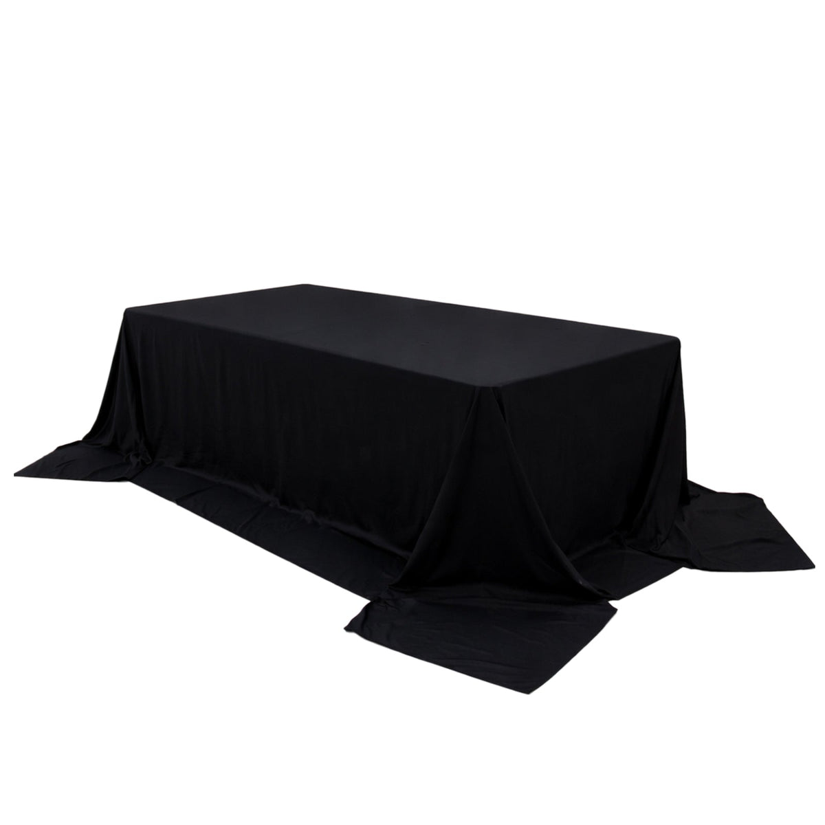 Black Scuba Rectangular King Tablecloth – 108" x 156" Extra-Wide, Wrinkle-Free & Stain-Resistant Banquet Linen for 8ft Tables